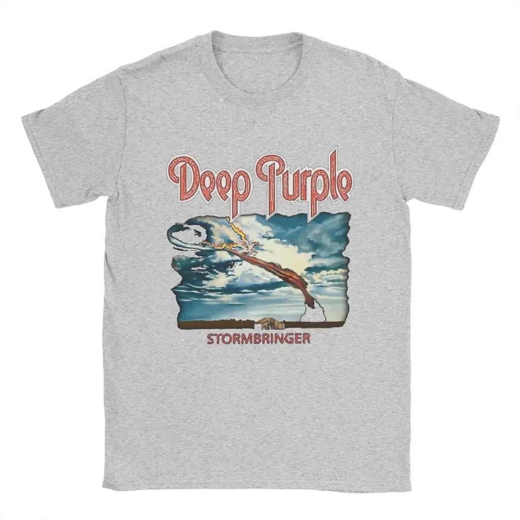Deep Purple T Shirts Men's 100% Cotton Funny T-Shirts Round Collar Tees Short Sleeve Tops Plus #Color(3)