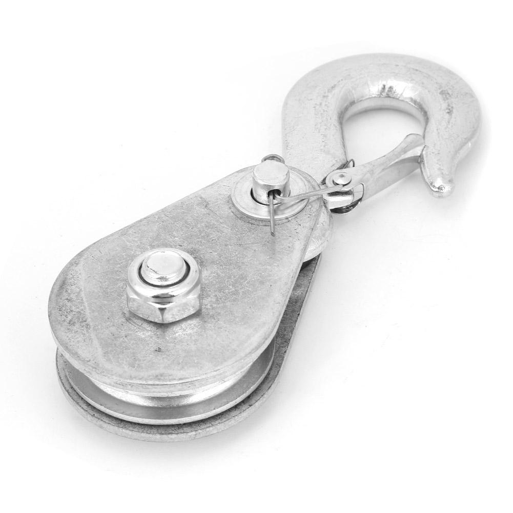 1Pcs High Strength Steel Single Wheel Lifting Rope Pulley Block(1 ton)
