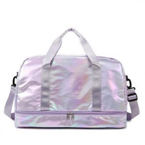 Pearlescent sports and fitness bag, travel bag, large-capacity colorful short-trip luggage bag, yoga bag