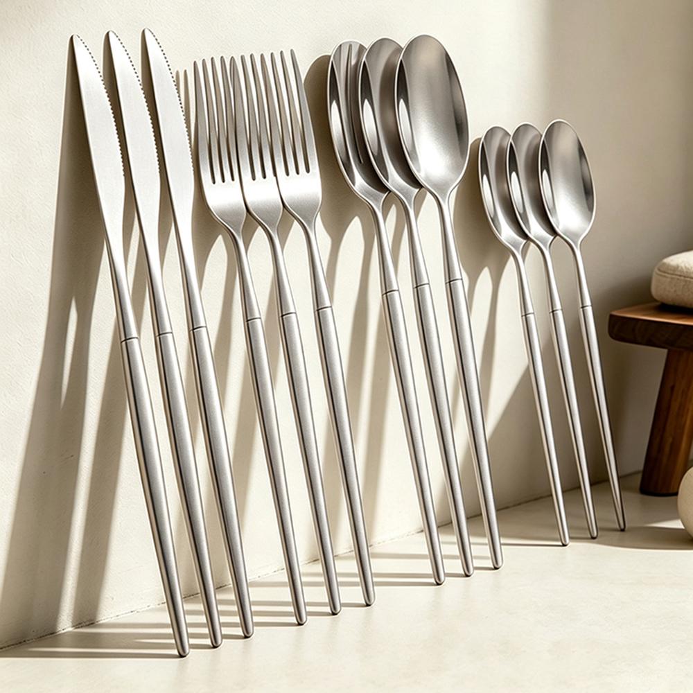 12 Delen/Set Zwart Goud Bruiloft Bestekset Roestvrij Staal Tafelgerei Mes Vork Lepel Servies Set Keuken Bestek Zilverwerk