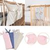 Linen Baby Bedside Hanging Storage Bag, 2 Pockets Organizer For Baby Cribs And Toys