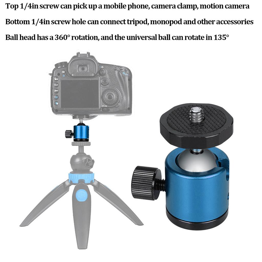 Tripod   Head Camera Mount Aluminium Alloy 360 degrees  Rotating   for Tripod SLR Camera