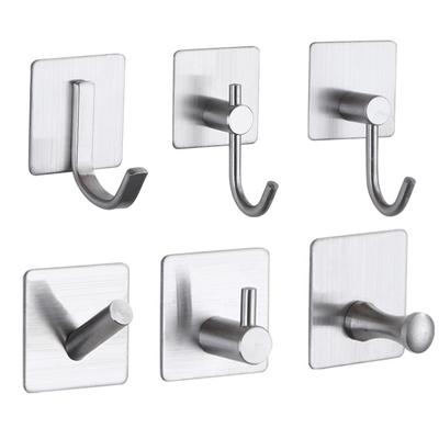 Key Holder Wall Hook For Hanging Stainless Steel Strong Adhesive Wall Stickers Hooks Bathroom Hooks Key Holder Home Accessories