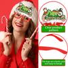 Christmas Decorations Party Glasses, Cartoon Elk Santa Snowflake Frame, Christmas Party Photo Booth Props