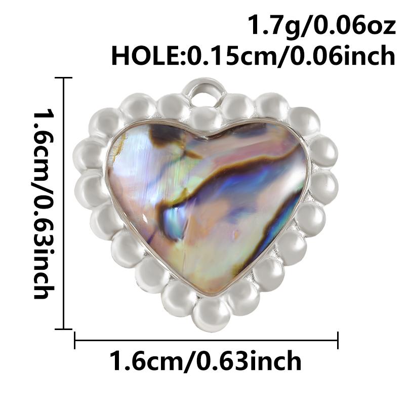 2pcs Various Shape Abalone Shell Trendy Square Oval Rectangle Stainless Steel Charm For Jewelry Making Supplies DIY Pendant Bulk