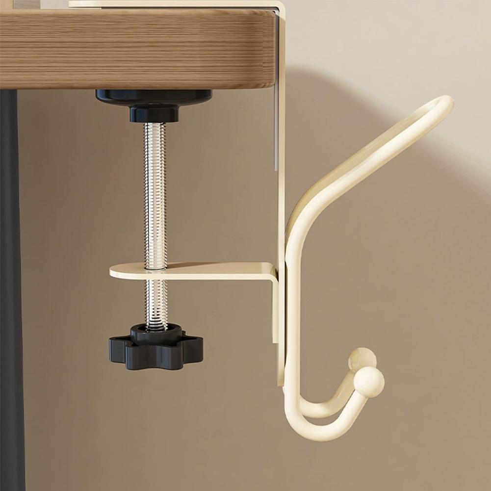 1/2Pcs 2-in1 Adjustable Desk Edge Hook Gaming Headset Desk Hanger Backpack Storage Hanging Hook Holder Punch-free Home Organizer