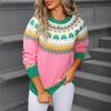 Ladies' Fashionable Heart-shaped Sweater, Loose And Versatile Valentine's Day Knitted Pullover Sweater