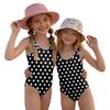 Girls One Piece Swimsuit Polka Dot Print Sleeveless Casual Swimwear for Summer Beach Pool Use Comfortable Fit