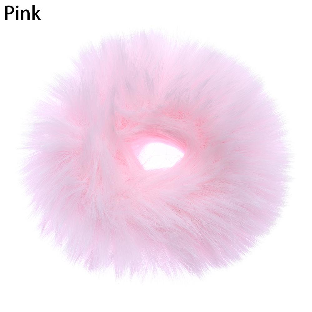 Fashion Women and Girls Hair Bobbles Faux Rabbit Fur Pom Pom Hair Tie Ponytail Holders Elastic  Hair Bands Fur Hair Scrunchies