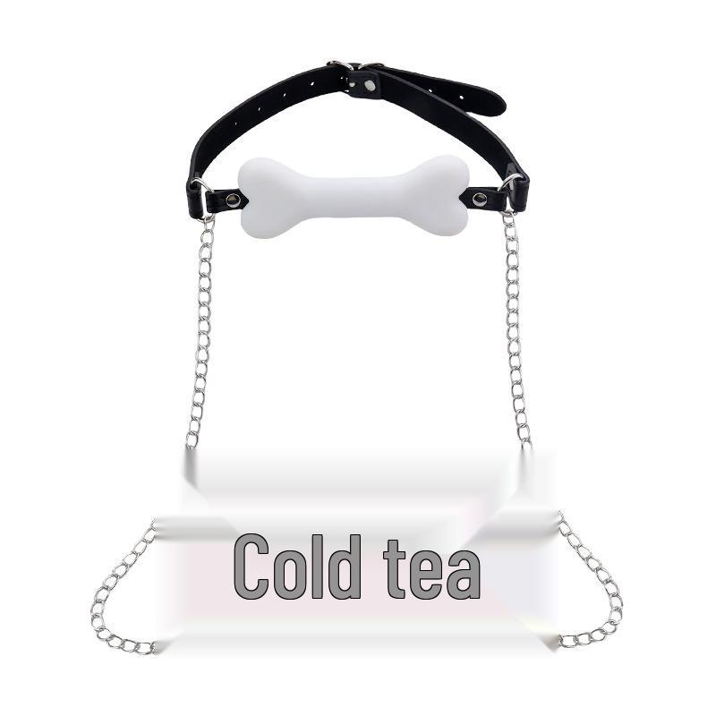 Adult Bone Gag with Chain and Nipple Clamps
