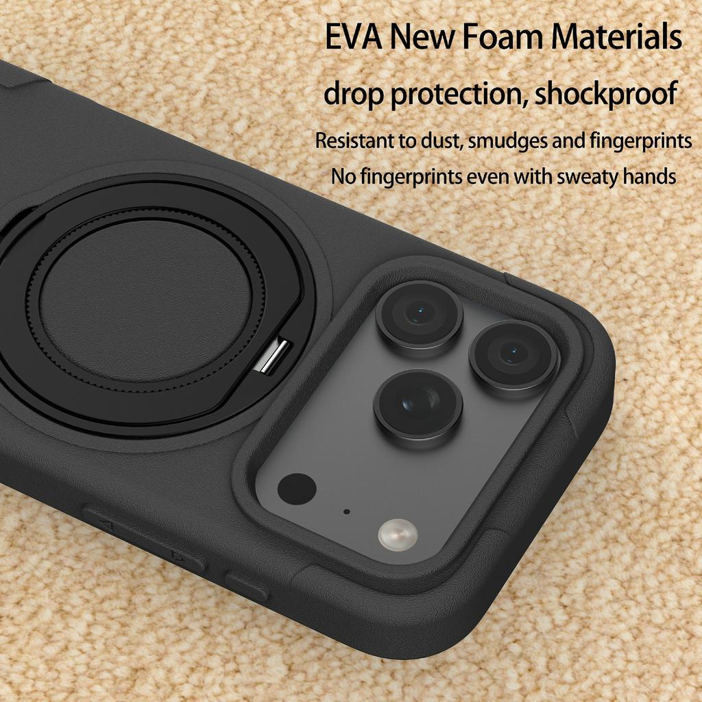 For iPhone 17 Pro EVA Phone Case Compatible with MagSafe Kickstand Protective Cover
