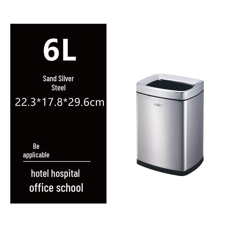 50L Stainless Steel Commercial Trash Can with Large Foot Pedal for Hotels and Shopping Malls