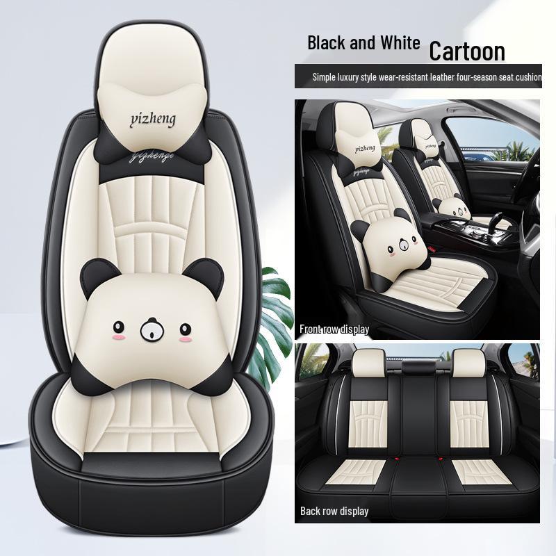 Universal All-Season Leather Car Seat Cover for Five-Seater Vehicles