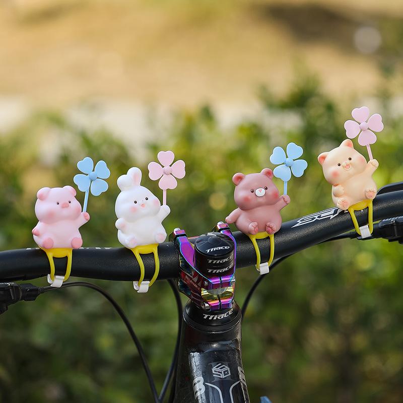 Car OrnamentsCute Cartoon Dolls, Windmills Electric Bikes Bicycles Summer Car Decorations Car Accessories