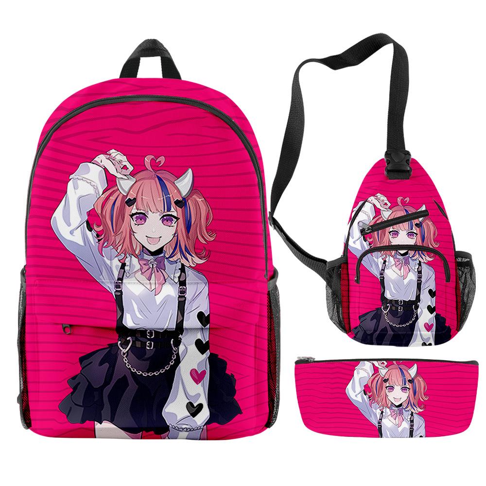 Classic Novelty Peculiar Cool Ironmouse Anime 3D Print 3pcs/Set pupil School Bags Travel Laptop Backpack Chest Bag Pencil Case