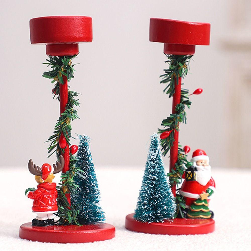 Anti Slip Tea Light Candle Stand Resin Santa Claus Candle Holders Party Favors