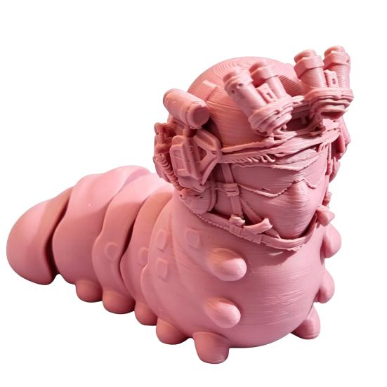 

3D Printed Worm Keychain Cute Insect Pendant Bag Charm Funny Caterpillar Key Ring for Backpacks Purses рожевий