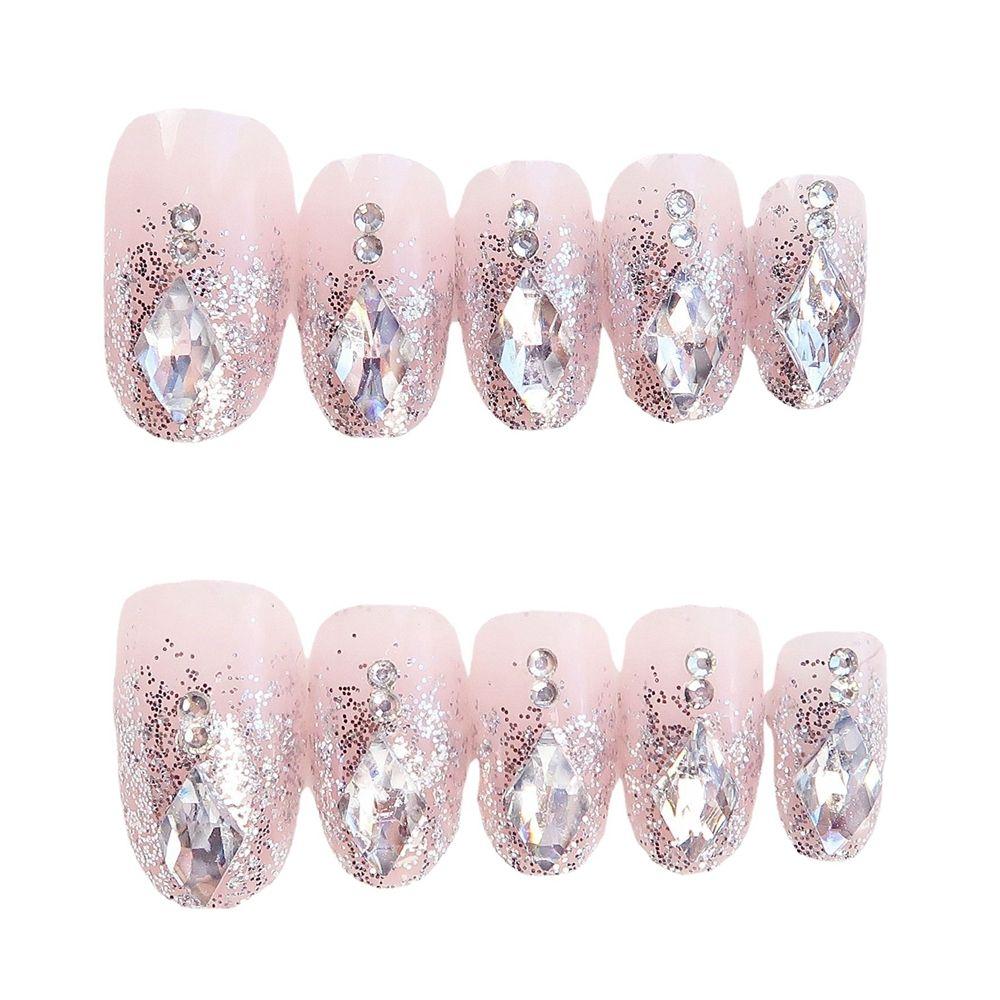 Detachable Artificial Full Cover Nail Tips Wearable Almond False Nails French Stiletto Fake Nails