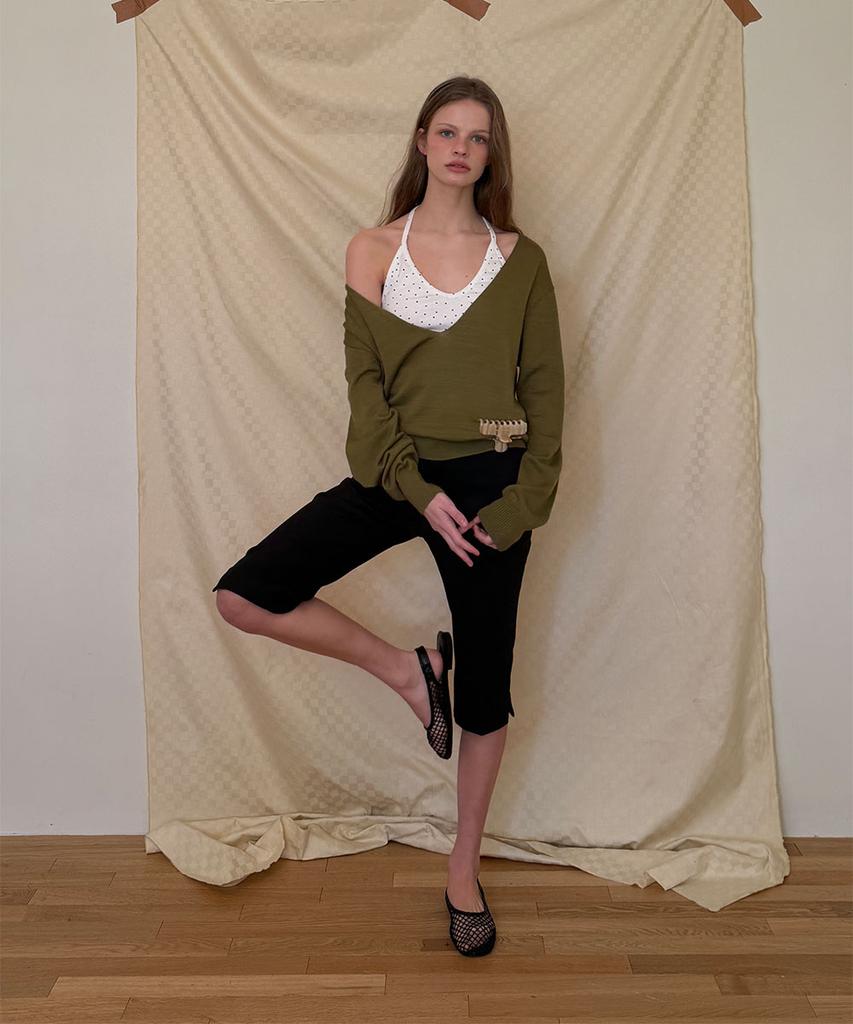 Eopaeleolakaibeu Dean Capri Slit Pants - Black
