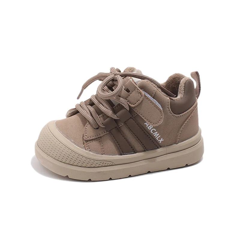 2024 Children Casual Shoes for Girls Winter New Fashion Korean Style Soft Bottom Anti-slippery Versatile Chic Plush Baby Shoes