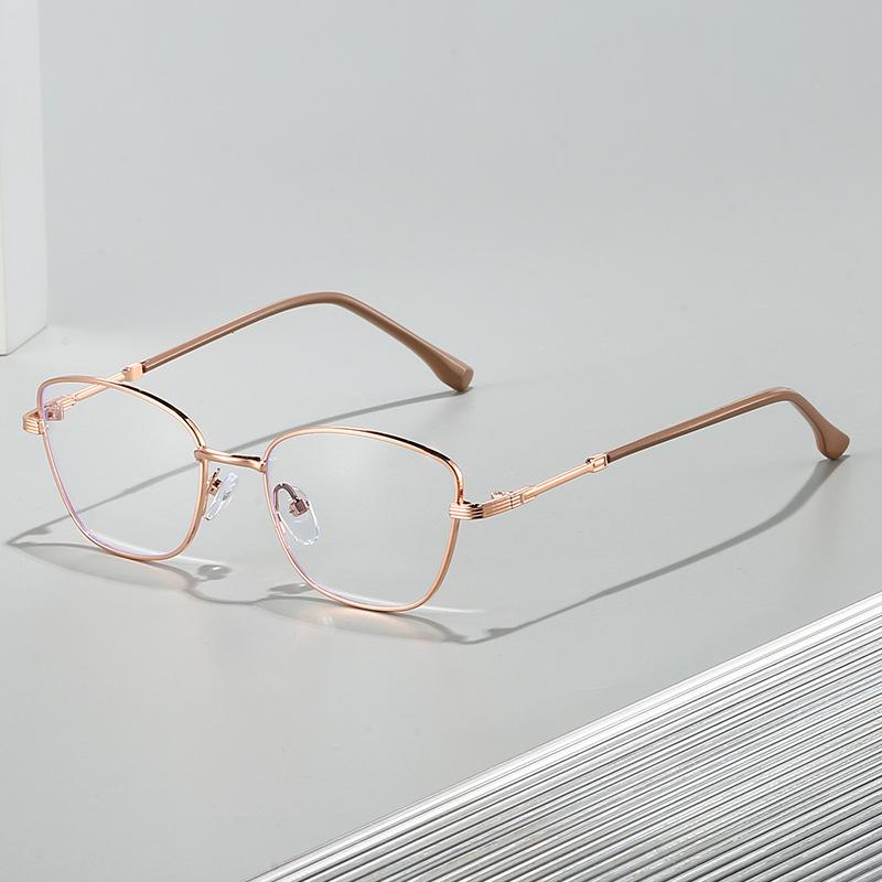 Retro Luxury Cat Eye Myopia Glasses Women Men Fashion Business Metal Frame Anti Blue Light Eye Protection Near Sight Eyeglasses