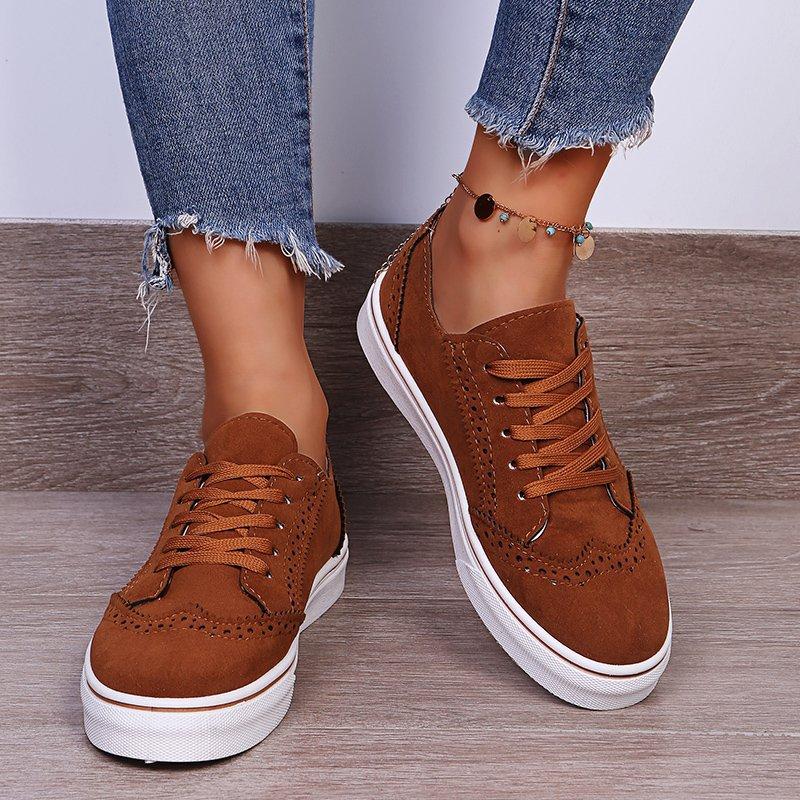 Spring and Autumn Footwear Women's Shoes with Thick Soles and Casual Shoes Plus Size Lace-up