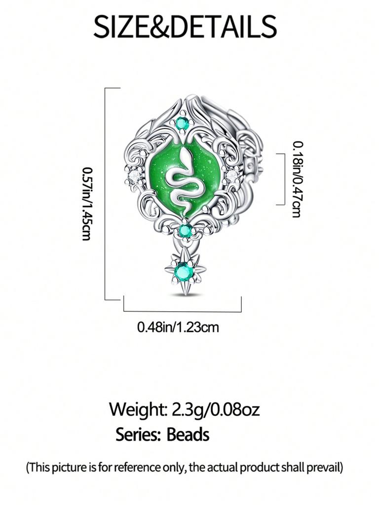 Charms Plata Spirit Snake Shield Rose Beads Charm Copper Plated Fit Copperoriginal Bracelet For Jewelry Making Diy Charm