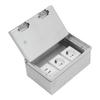 Recessed Floor Outlet Box Waterproof Stainless Steel Flat Socket Kit 4KW with 2  Standard 2 USB
