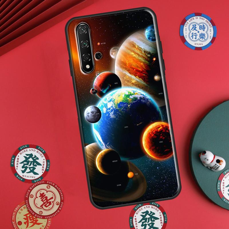 Space Solar System Planets Universe For Huawei P30 P20 P40 Lite P60 Pro Nova 5T 12s 12i 11i Y90 Y70 Y60 Y61 Y91 Y72 9 10 SE Case