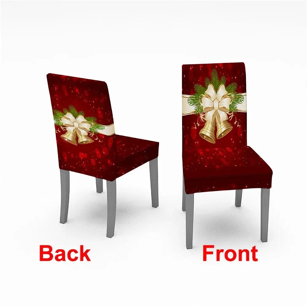 

Christmas Dining Chair Coves Elastic Kitchen Chair Slipcovers Stretch Xmas Decoration Seat Cover cubre silla navidad Party Home 1pc Chair cover