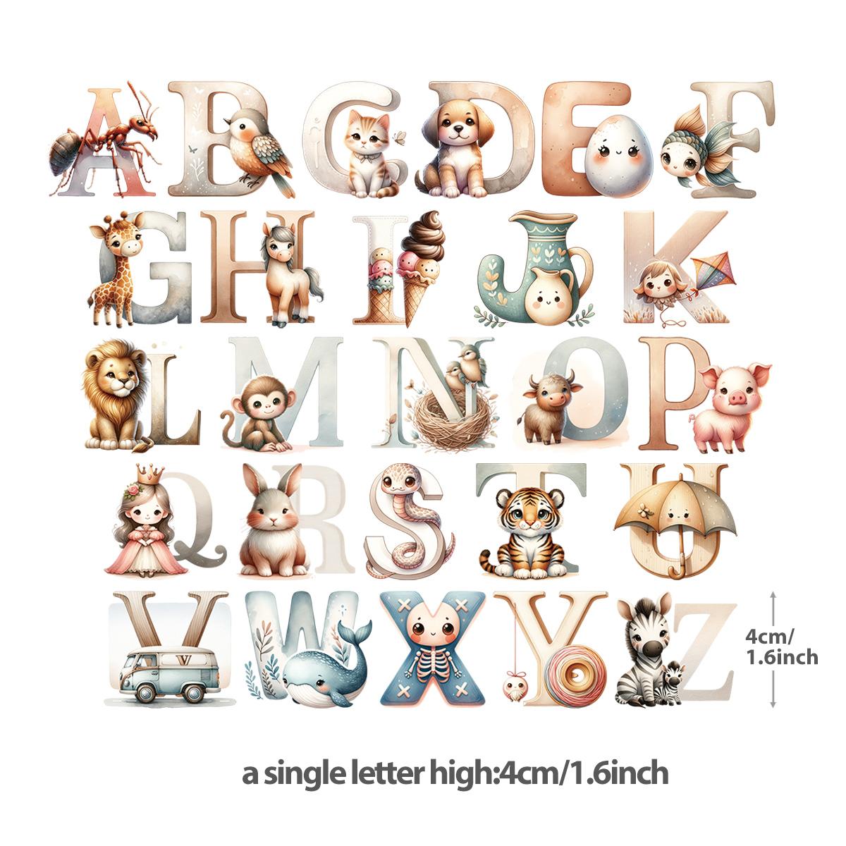 

Термальные нашивки с алфавитом AZ, наклейки для одежды, аксессуары для одежды, теплопередача, сделай сам, моющиеся, новая аппликация с изображением животных