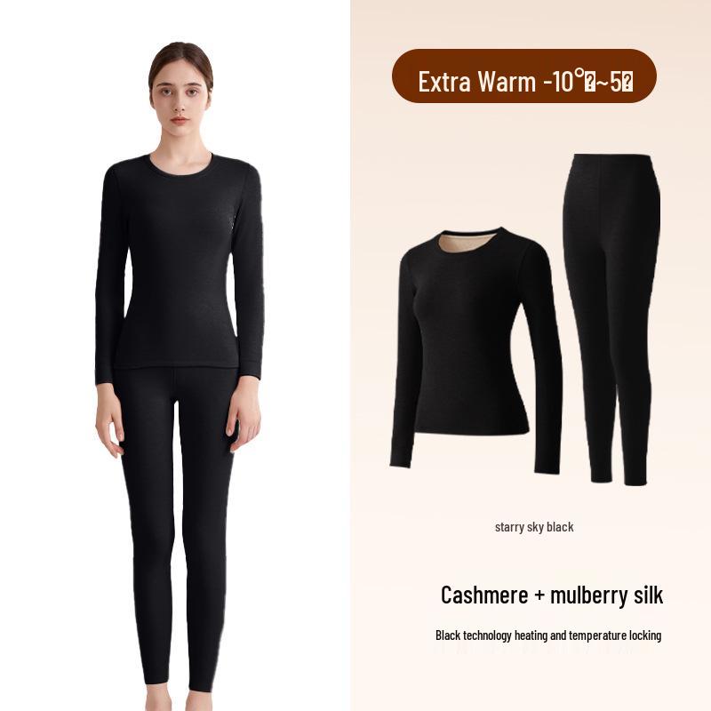 

Комплект термобелья из немецкого женского кашемира - осенне-зимний вариант из смеси шелка и очень плотного бархата 2XL (135-150 lbs)