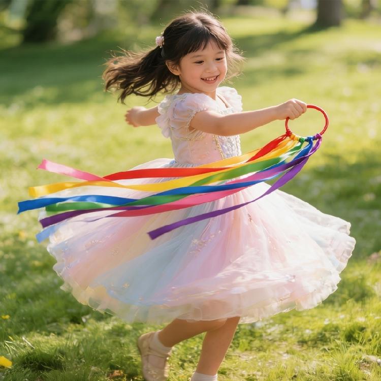 Ribbon Dance Wristbands Gymnastic Ribbons Sparkling Dance Ribbon Streamers Twirling Dancing Ribbons for Artistic Dance
