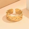 Unisex Stainless Steel Geometric Hollow Adjustable Open Ring