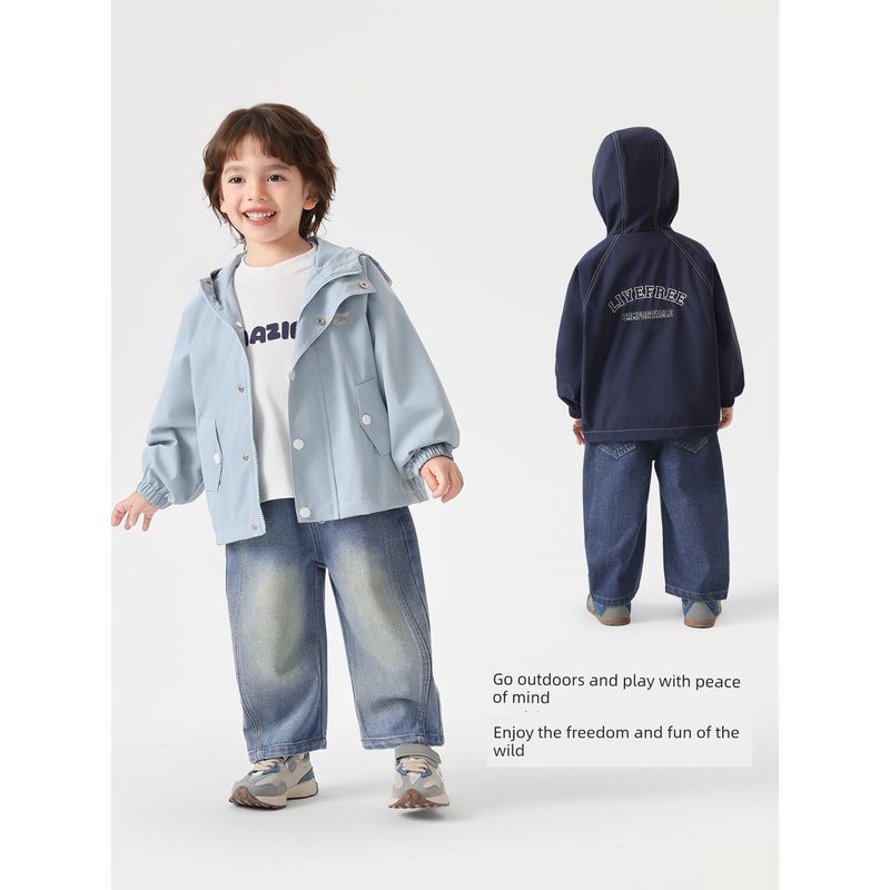 Right European Style Boys' School Jacket Children's Waterproof and Windproof Clothing 2026 New Children's Wear Baby Spring and Autumn Outdoor Top