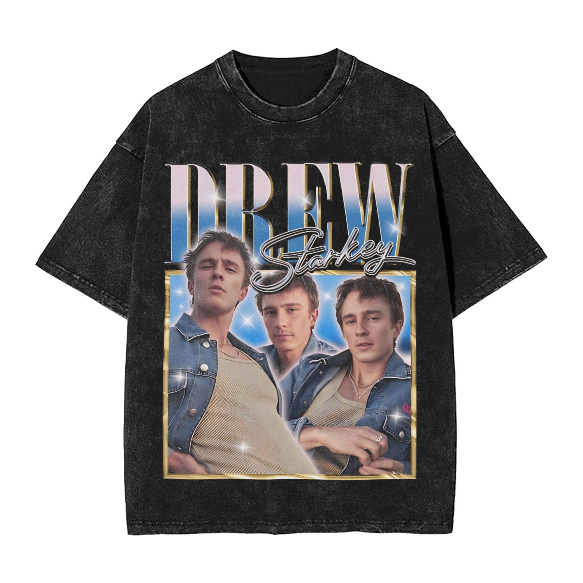 

Drew Starkey Merch Washed T Shirt Unisex Women Streetwear Hip Hop TShirt Printed Tees Tops Short Sleeve 2XL