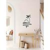 Vintage Sunrise Metal Wall Art Sun Ocean Tropical Leaves Palm Trees Decor