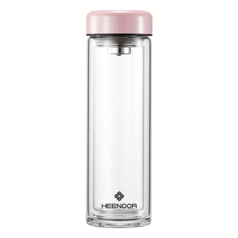 Heenoor N-6563 Double-Layer Portable Glass Tea Cup