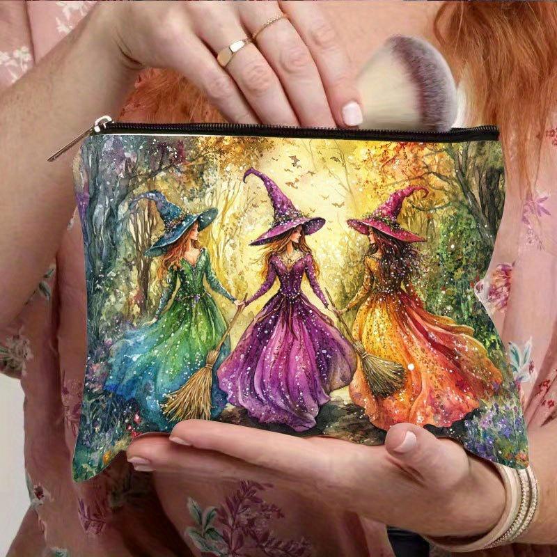 1ks Pryskyřičná kosmetická taštička s čarodějnickým motivem a designem inspirovaným muzikálem Wicked, Kosmetická taštička, Cestovní kosmetická taštička, Cestovní taštička na toaletní potřeby