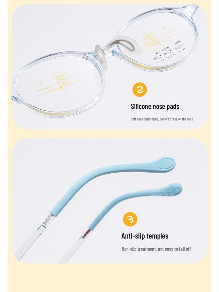 Adjustable 2025 Kids' Oval Eyeglass Frames - Comfortable, Anti-Slip Nose Pads for Boys & Girls
