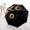 Yin Yang Cats: A Mystical Nighttime Art Print Umbrella, Cute Umbrella with Cute Design, Portable 3-Fold Compact Umbrella for Men & Women, Valentine's