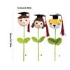 Soft Yarn Crochet Boy/Girl/Dog Flower Bouquet with Graduation Hat Academic Achievement Gift for Students and Teachers