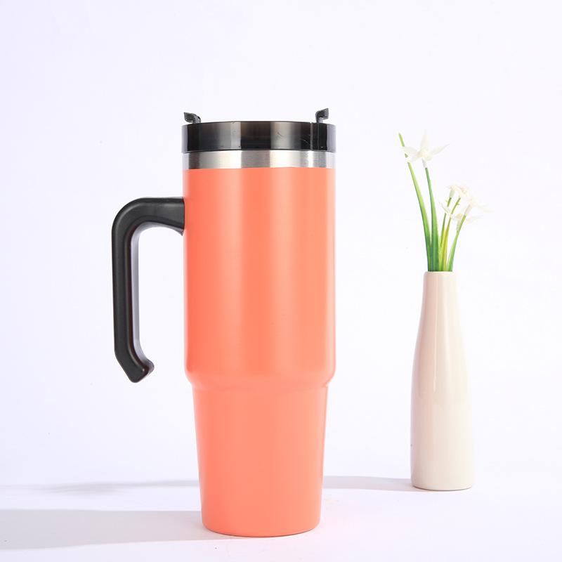 30oz Stainless Steel Vacuum Insulated Tumbler with Lid Thermal Coffee Car Cup Travel Mug Large Capacity with Handle Straw Mug