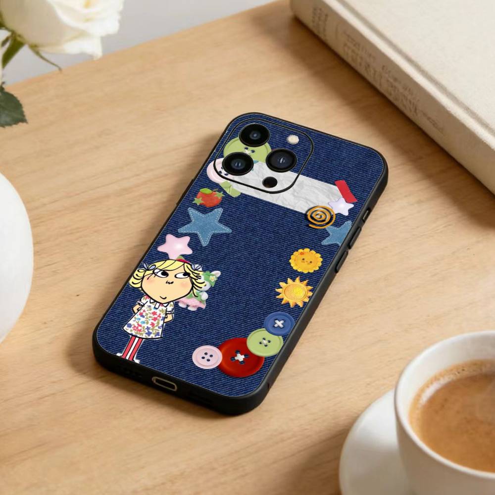 D-Charlie and Lola Cartoon Phone Case For iPhone 17 16 15 14 13 12 Max Plus Silicone Black Cover
