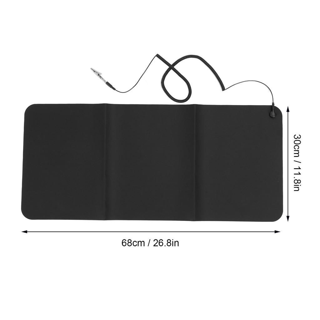 Ground Mat Anxiety Relief Mouse Pad Foot Pad Breathable Eliminate Static PU Grounding Earthing Pad with Cable 30x68cm