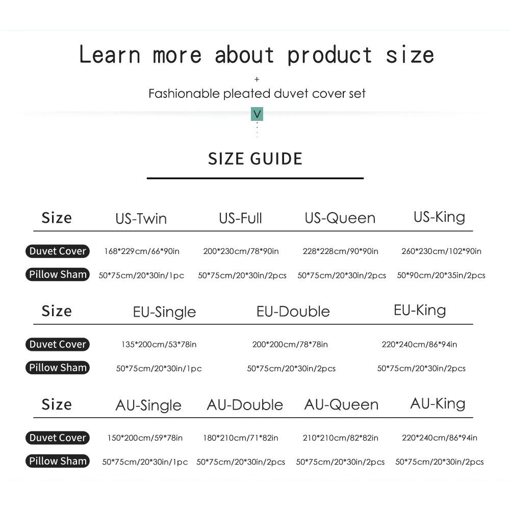 Duvet Cover Set Fashionable Pleated Bedding Set Brushed Microfiber Fabric Duvet Cover And Sham Set