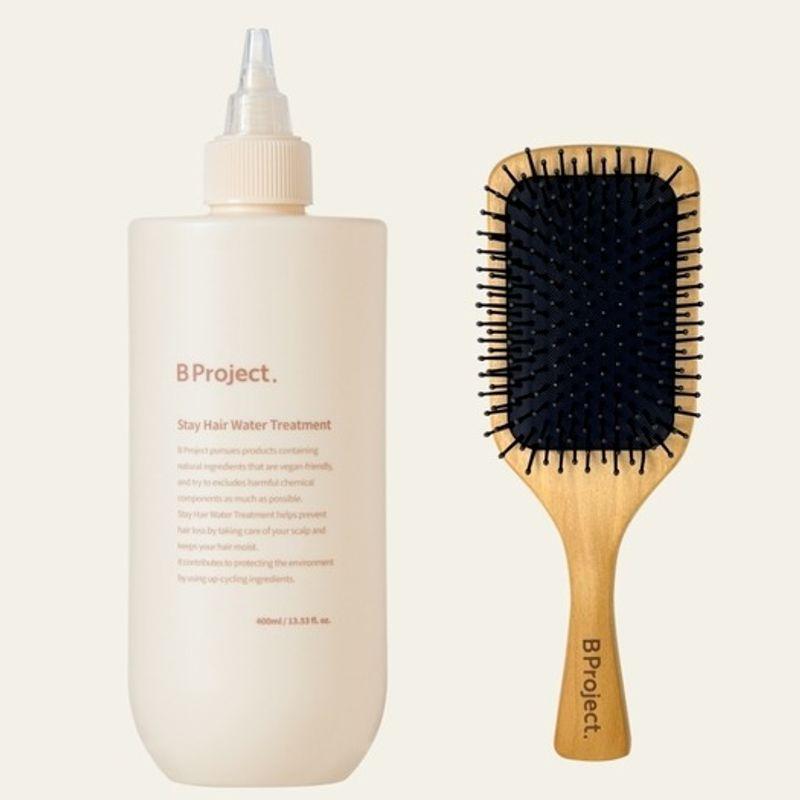 B Project Stay Hair Water Treatment + Wood Brush (Hair Loss Relief) 400ml + wood brush
