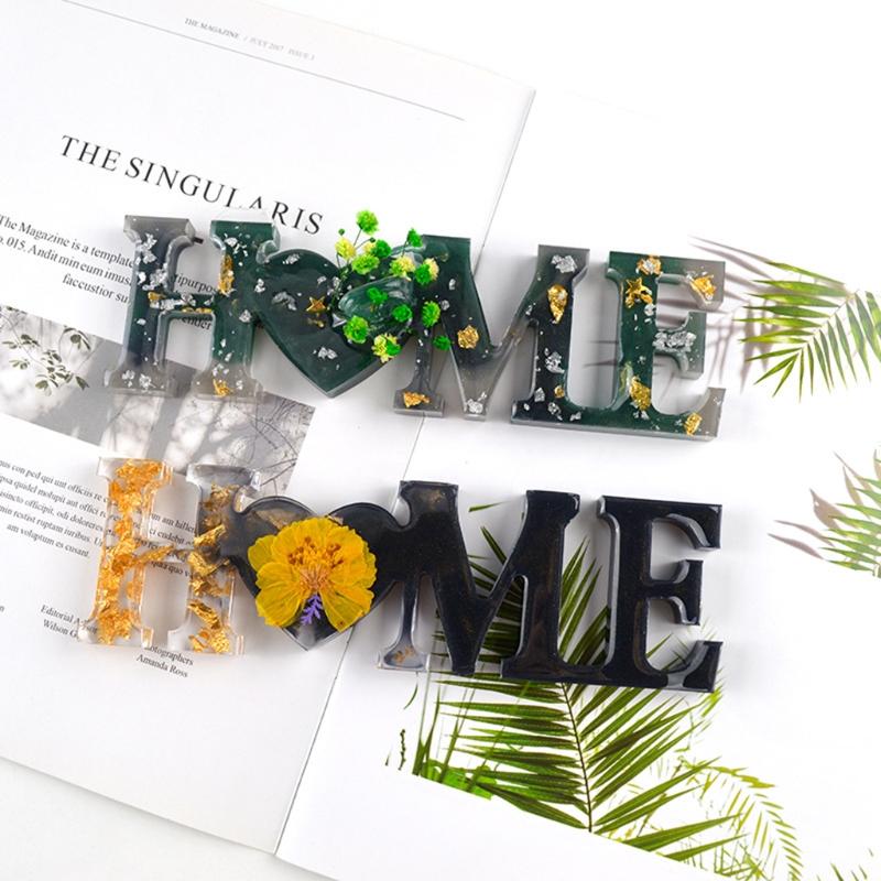 Letters Home Decorations Silicone Mould Handmade Decor Mold LOVE FAMILY HOME English Alphabet Ornaments Epoxy Resin Mold
