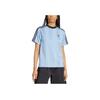 adidas Originals Adicolor Jacquard Sports Casual Crew Neck Short Sleeve T-Shirt Women Tops Smoke-Blue JV9644