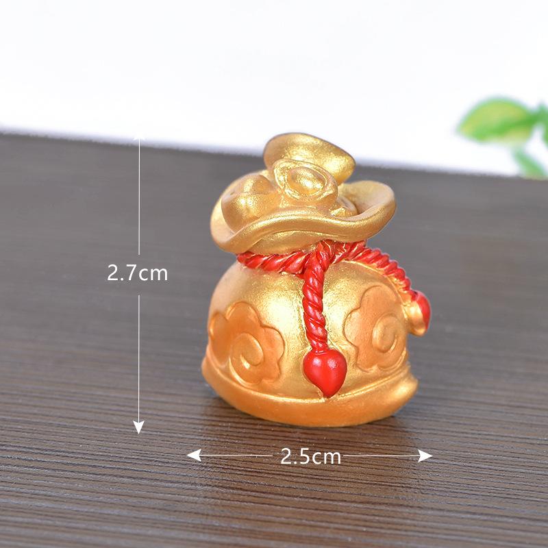 Feng Shui Auspicious Fa Cai Money Tree Gold Ingot Bag Lucky Fortune Spring Festival Mascot Desktop Ornament Car Home Decor Craft